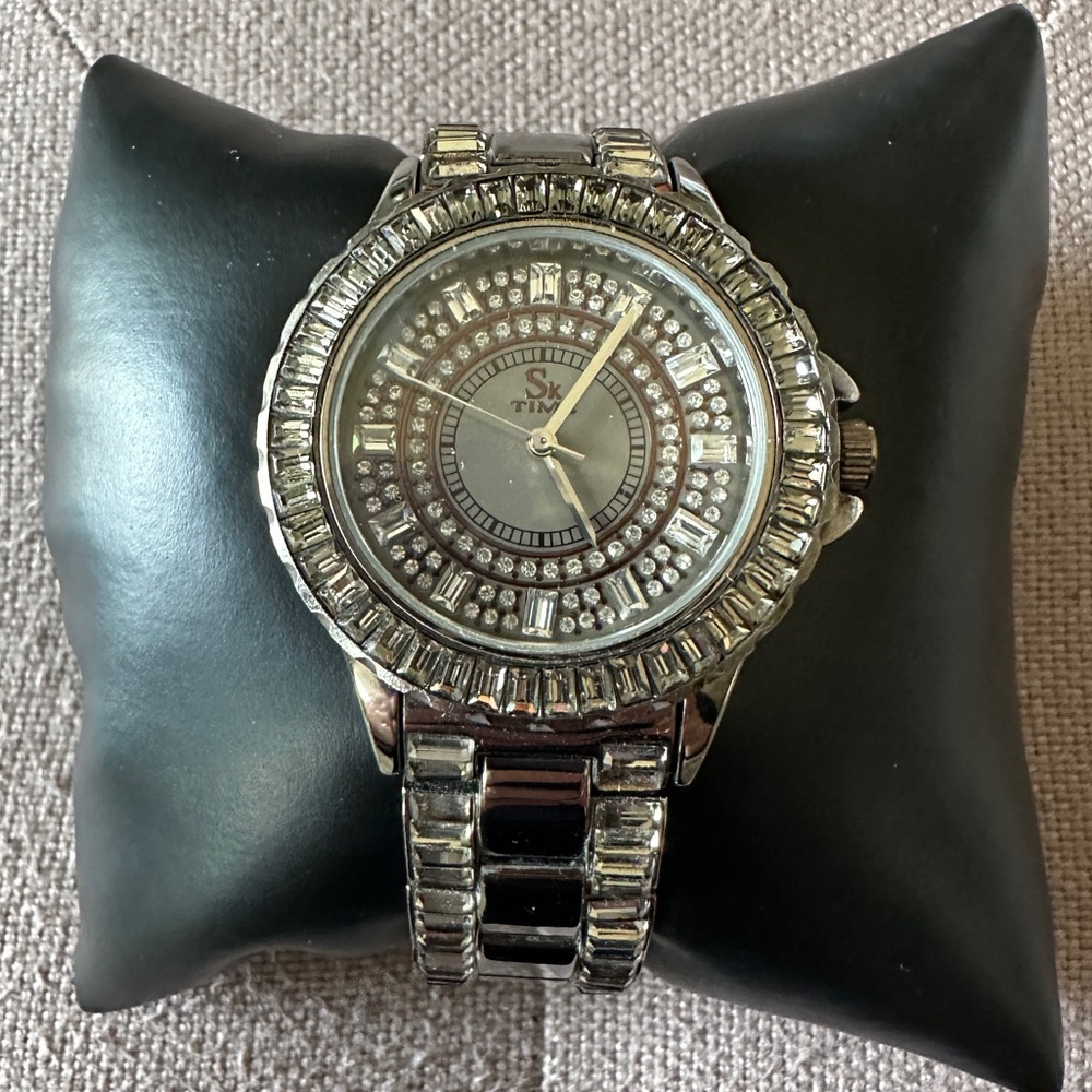 Gunmetal Crystal Watch